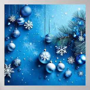 Christmas blue poster