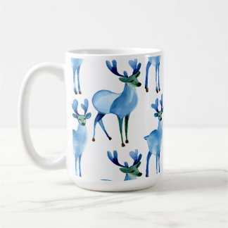 Christmas Blue Reindeer Coffee Mug