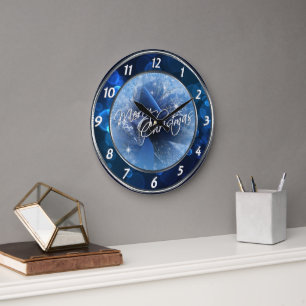 Christmas Blue Ribbon Clock