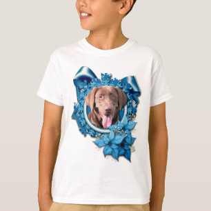 Christmas - Blue Snowflake - Labrador - Chocolate T-Shirt