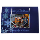 Christmas blue snowflakes photo