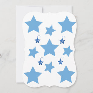 Christmas Blue Stars  Flat Greeting Card