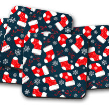 Christmas Blue Stocking | Christmas Coaster Set