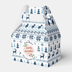 CHRISTMAS Blue Traditional personalised Favour G Favour Box