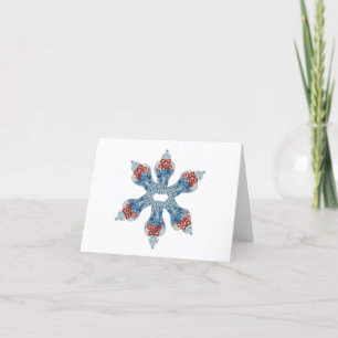 Christmas Blue White Ginger Jar Thank You Note Card