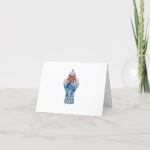 Christmas Blue White Ginger Jar Thank You Notes