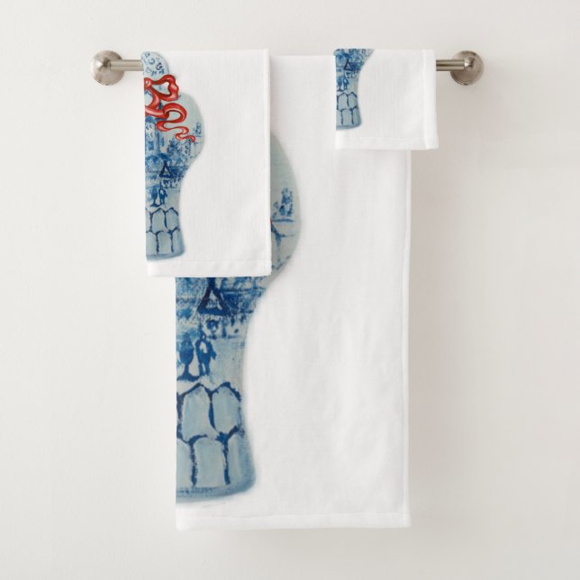Christmas Blue White Ginger Jar  Towel Set (Insitu)