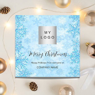 Christmas blue winter snow business QR Instagram Card