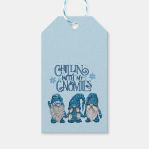 Christmas Blue Winter Trio Chillin With My Gnomies Gift Tags