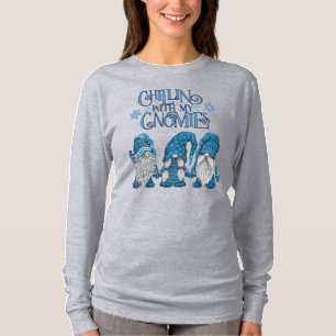 Christmas Blue Winter Trio Chillin With My Gnomies T-Shirt