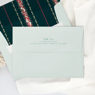 christmas blue wintry elegant pre addressed envelope