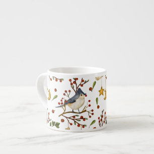 Christmas Bluejay Espresso Cup