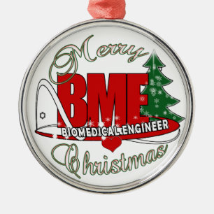 CHRISTMAS BME BIOMEDICAL ENGINEER METAL ORNAMENT