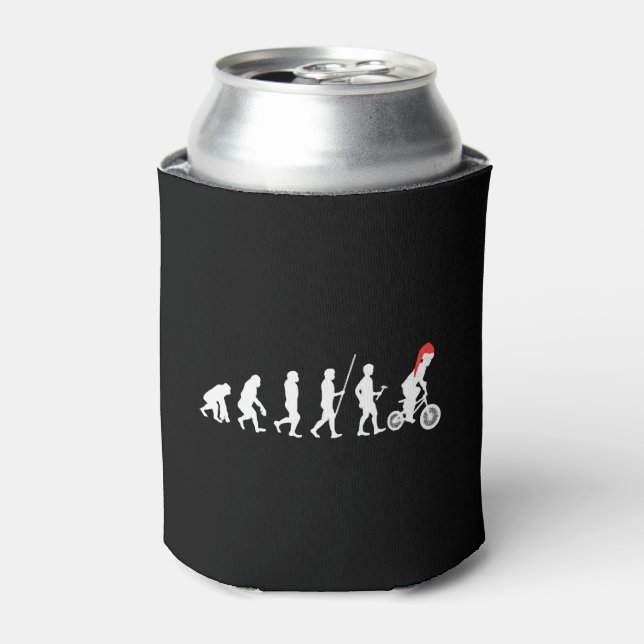 Christmas BMX Bikers Evolution Art Gift Ideas Can Cooler (Can Front)