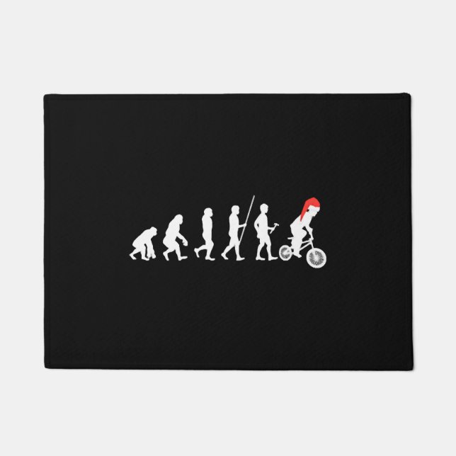 Christmas BMX Bikers Evolution Art Gift Ideas Doormat (Front)