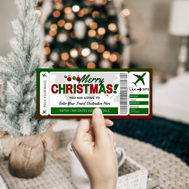 Christmas Boarding Pass Template | Surprise Trip (Creator Uploaded)