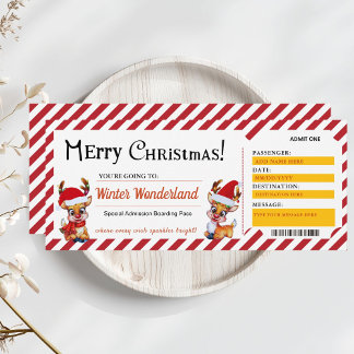 Christmas Boarding Pass Ticket Gift Invitation