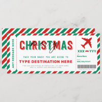 Christmas Boarding Pass Voucher Gift Ticket