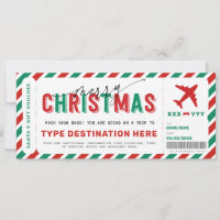 Christmas Boarding Pass Voucher Gift Ticket