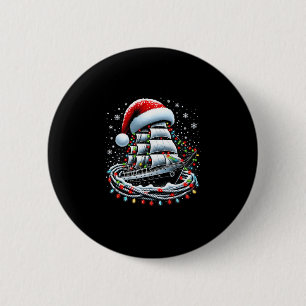 Christmas Boating Sailing Cruise Boat Surrounded B 6 Cm Round Badge