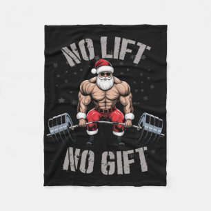 Christmas Bodybuilding Bodybuilder - Santa Weightl Fleece Blanket