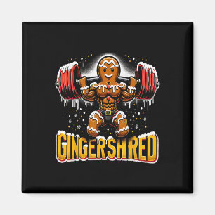Christmas Bodybuilding Gingershred Funny Gingerbre Magnet