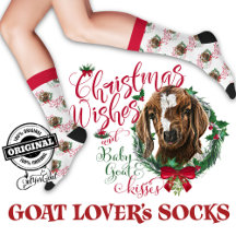 Christmas Boer Baby Goat Wishes Socks