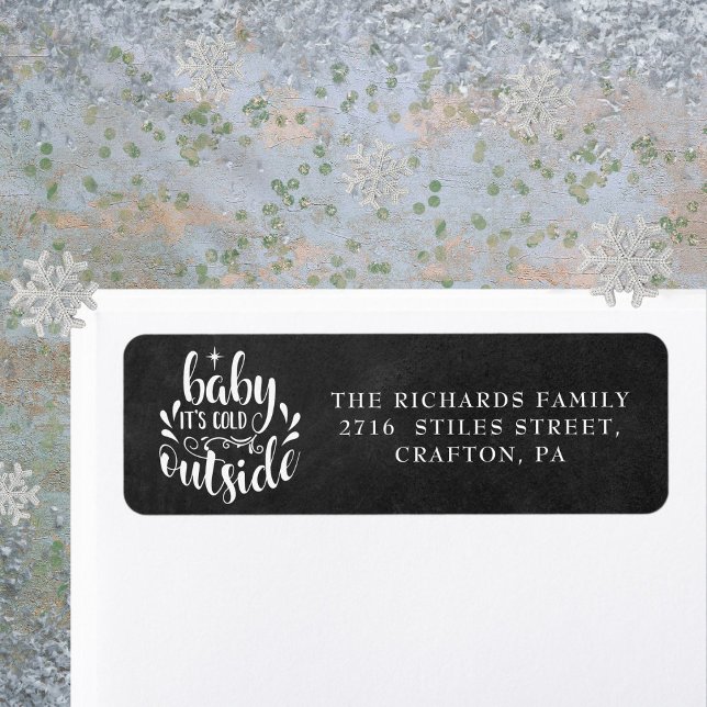 Christmas Boho Chalkboard Return Address Return Address Label (Christmas Boho Chalkboard Return Address Label)