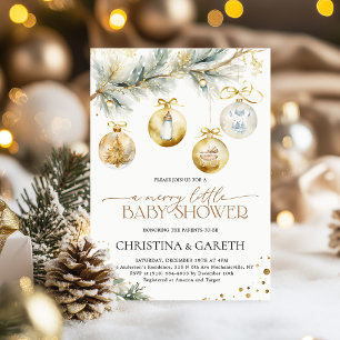 Christmas Boho Merry Little Baby Shower Invitation
