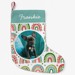 Christmas Boho Rainbow's Pet Photo Small Christmas Stocking