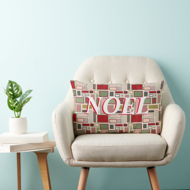 Christmas Boho Rectangles  Lumbar Cushion (Chair)