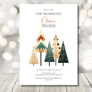 Christmas boho trees Christmas  Invitation