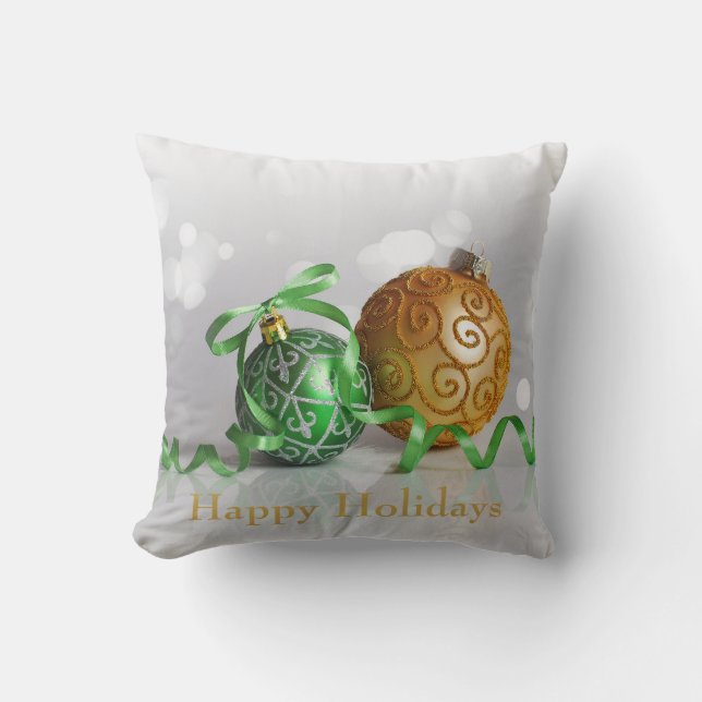 Christmas Bokeh Christmas Balls Cushion (Front)