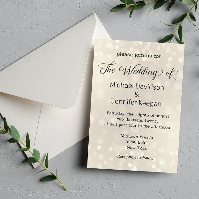 Christmas bokeh lights background wedding invitation (Creator Uploaded)