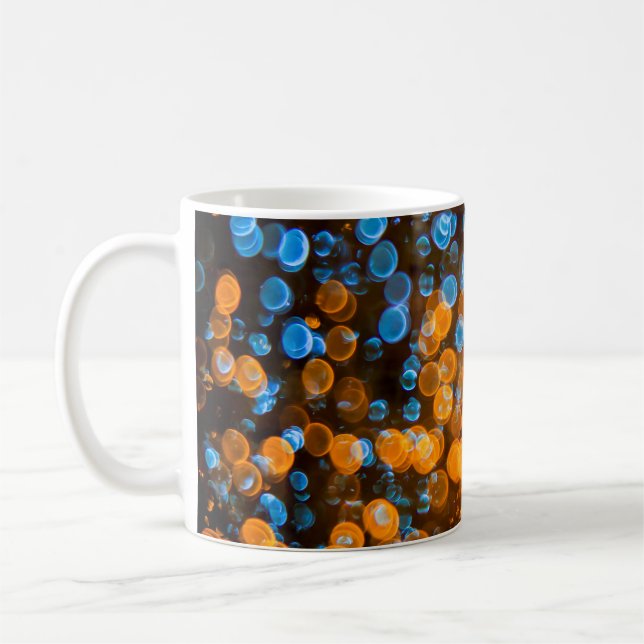 Christmas bokeh lights coffee mug (Left)