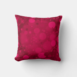 Christmas Bokeh, Rasp. Pink Square Throw Pillow