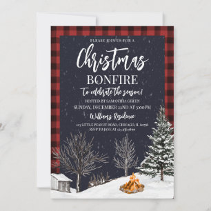 Christmas Bonfire Party Invitation