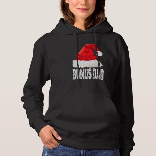 Christmas Bonus Dad Santa Hat Xmas Matching Family Hoodie (Front)