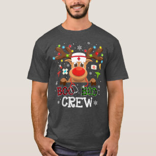 Christmas Boo Boo Crew Reindeer Merry Xmas Nurse N T-Shirt