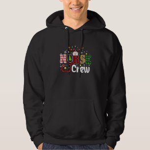 Christmas Boo Boo Crew Reindeer Nurse Buffalo Plai Hoodie