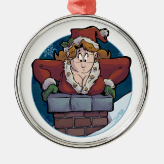 Christmas Boobage Metal Ornament
