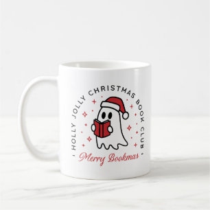 Christmas book club ghost merry bookmas preppy coffee mug