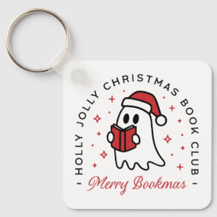 Christmas book club ghost preppy aesthetic key ring