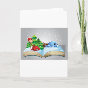 Christmas book holiday card