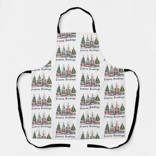 Christmas Book Lover Teacher Reading Season Xmas Apron