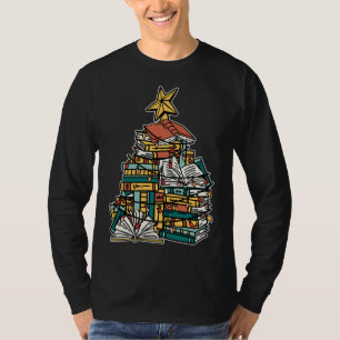 Christmas Book Lover Xmas Tree Reading Nerd T-Shirt