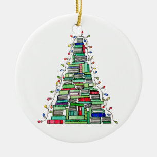 Christmas Book Tree 2017 Ceramic Ornament