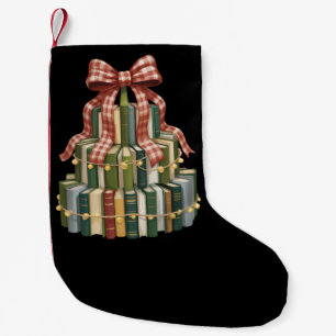 Christmas Book Tree Book Teacher Reading Bookish Small Christmas Stocking