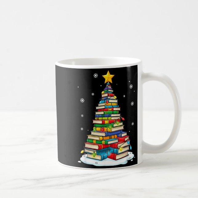 Christmas Book Tree Funny Librarians Books Lover  Coffee Mug (Right)