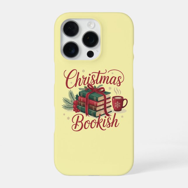 Christmas Bookish Cozy Reading Lover Bookworm Xmas iPhone Case (Back)